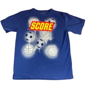 👣 5/$25 - Blue Short Sleeve Tee w/ Sports Ball Graphic